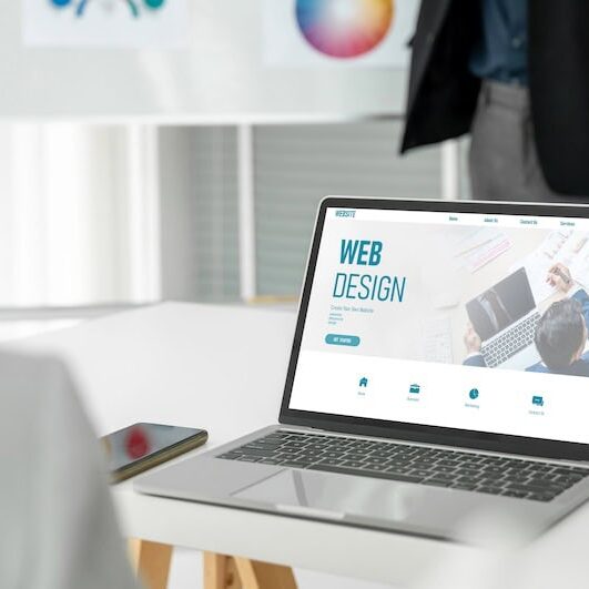 Professional website design displayed on laptop for local contractor business